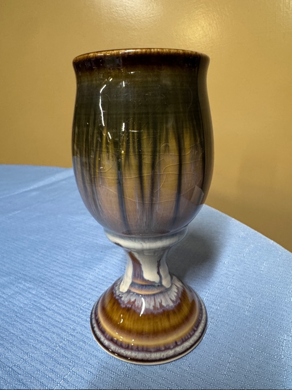 Bill Campbell pottery wine goblet